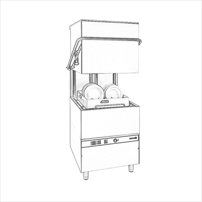 ../frankl24shop/Spülmaschine Korbtransport _DIHR AX 151_ Klarspüler Hochglanztrockner